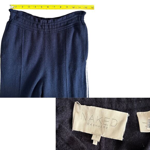 Naked Cashmere “Dylan” Track Pants – 100% Cashmere Lounge Pants, Navy - Picture 3 of 6